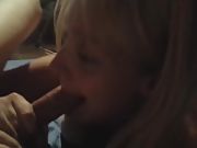 Crazy blonde gives amazing blowjob