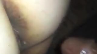 Black cock buttfuck to pussy and cum on her