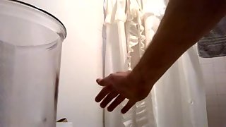 Guzzling cum from a used condom