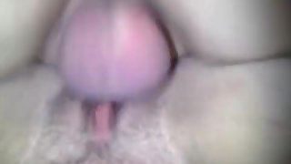 Screwing my girlfriends snatch in doggie with vibrating cockring on