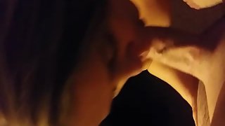 Latina cleaning lady from work sucks my man rod in hotel