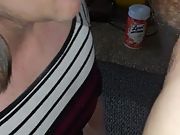 Fluffing friend and then deep throating on daddy's cock