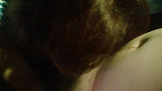Bbw redhead giving spouse blowjob and swallowing cum pov